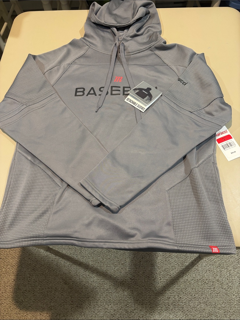 Marucci Men’s Gray Baseball Pullover Hoodie Size M NWT